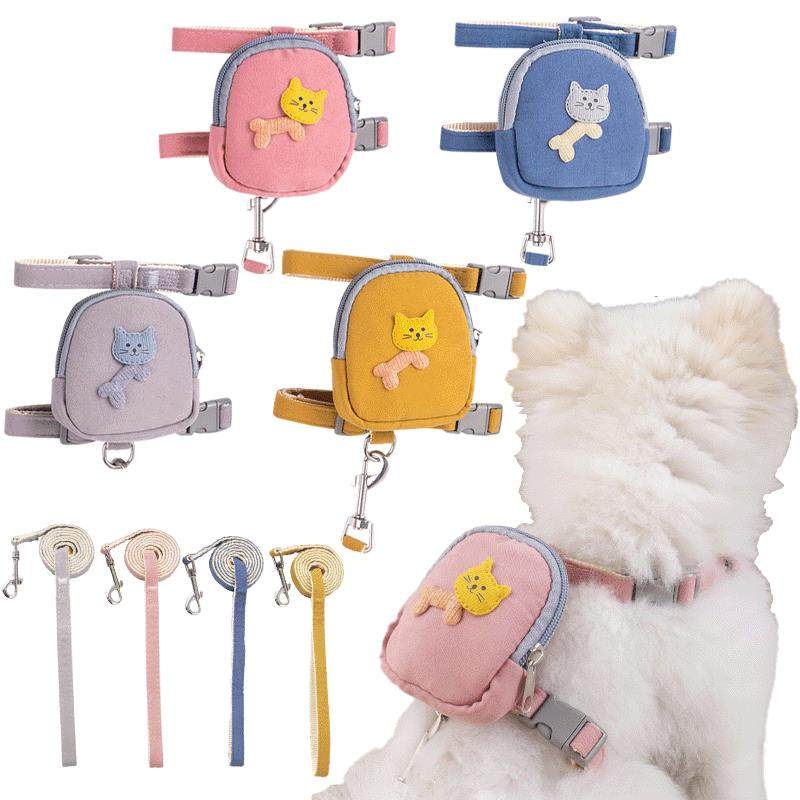 狗狗牵引绳背心式猫咪工字防挣脱胸背带遛狗绳宠物胸背用品