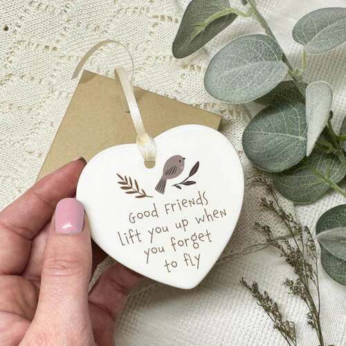 跨境good friends 爱心陶瓷吊牌挂坠装饰朋友礼品生日礼物
