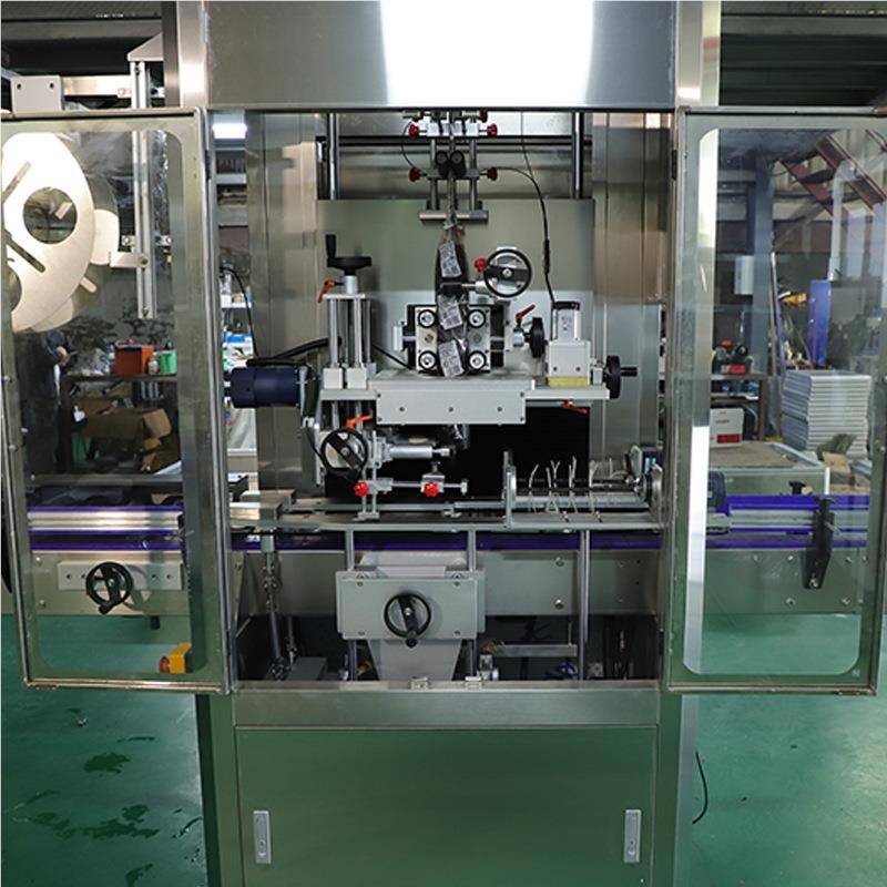 自双动驱动全热收缩膜套标机 料厂饮流水线全XVX自动热收缩膜套标