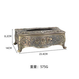家居客厅纸抽盒奢华玫瑰雕花盒 创意复古纸巾盒古典大气纸巾盒中式