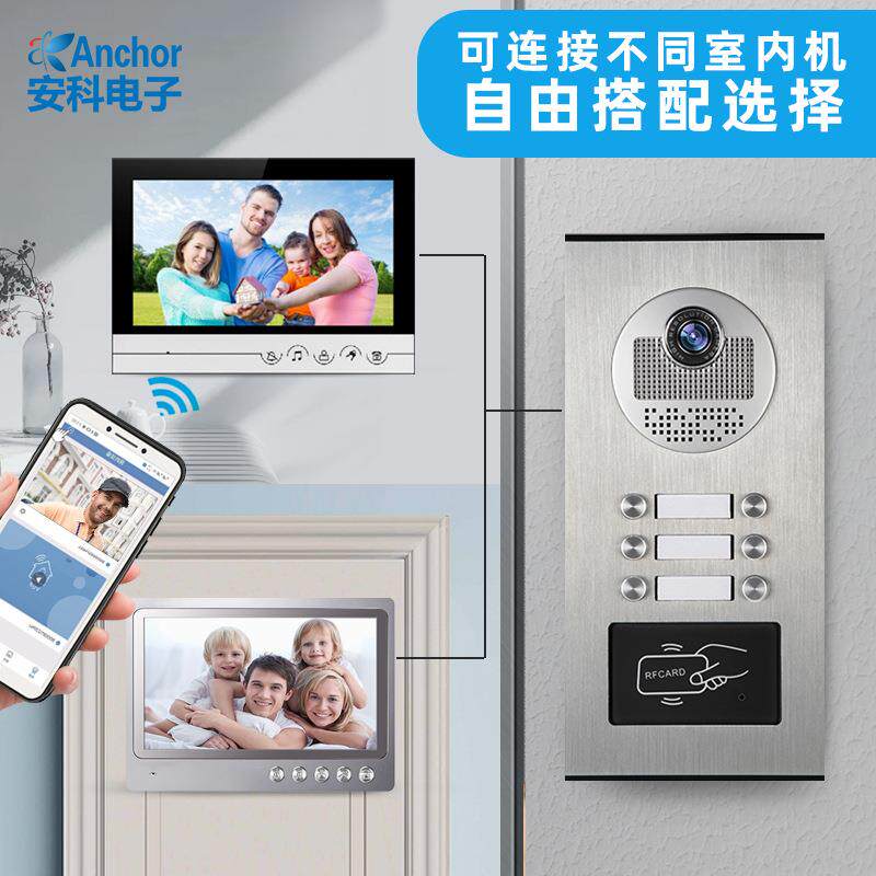 可楼宇Anchor视对讲门铃禁能室内机套装人脸识别智小区单元门门系