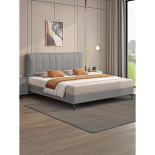 法式奶油风实木床1米8双人床出租房家用主卧室大床小户型1米5高脚