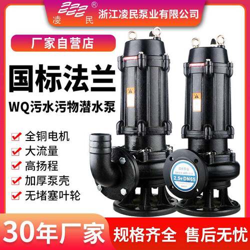 家用抽粪排污泵小型水泵大流量潜水泵扬程潜污泵厂家三相污水泵