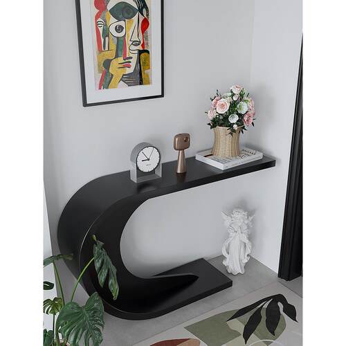 法式入口柜客厅入口门入口桌黑色装饰柜家庭简单墙入口桌