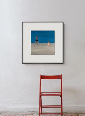 小众大师艺术画北欧风格清新客厅装饰画餐厅挂画壁画蓝色大海风景