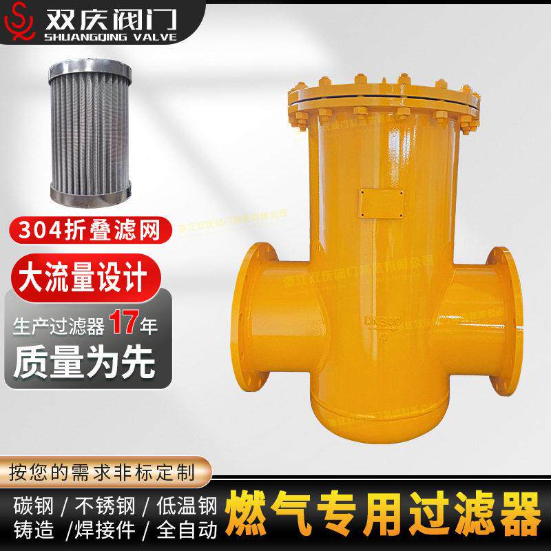 RGL16C专属燃气过滤器碳钢液化石油天然气过滤器5μm折叠滤网滤芯