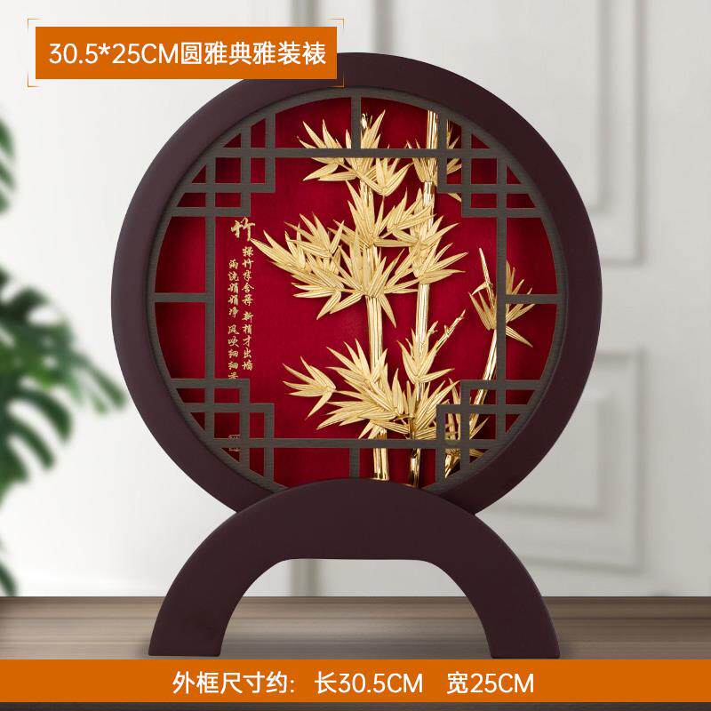高档立体金画竹子 节饰节高升业送礼吉祥家居摆送朋友开的实用箔