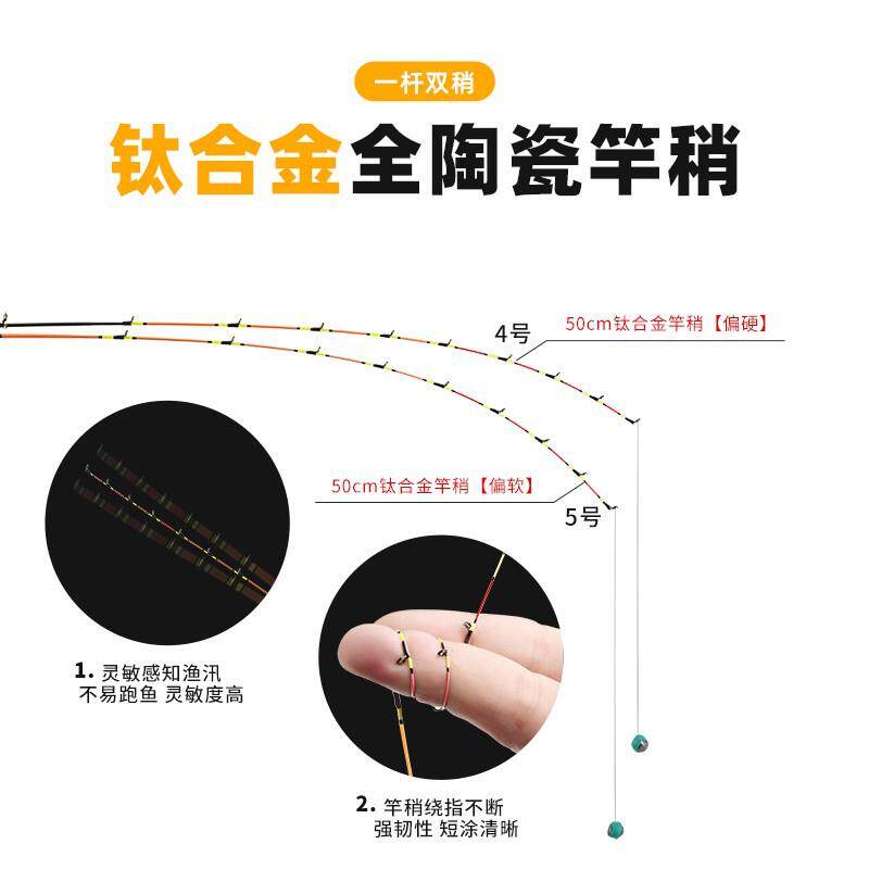 欧贝丝特暗夜版钛龙筏1.18米微铅全瓷导环钛合金竿稍欧贝斯特筏竿