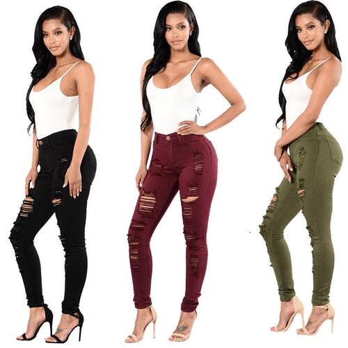Jeans for women in all seasons, high waisted, tight
