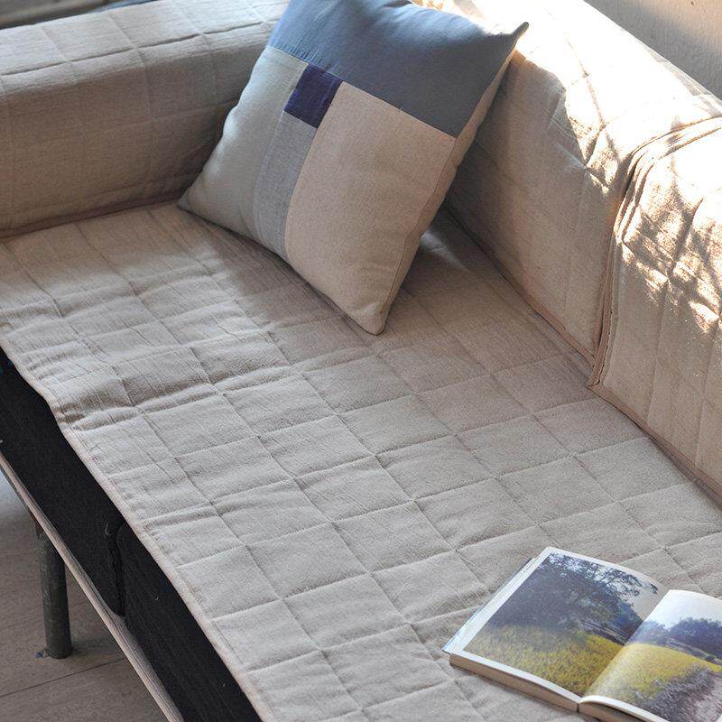 亚麻沙发垫坐垫四季通用2024新款防滑红木沙发扶手保护壳巾套罩盖