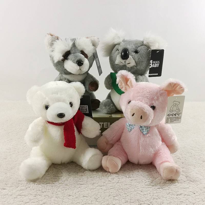抱抱宝贝动物家族系列毛绒玩具小猪公仔 考拉浣熊抓机娃娃