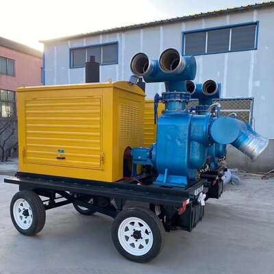 柴油泵车强自吸柴油机设备水库浇灌地面吸水机机移动泵车