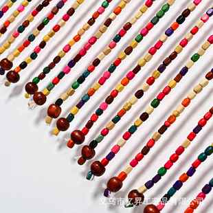 七彩色帘成门品玄8002关隔断帘实木珠珠关帘客厅玄卧室卫生间打免