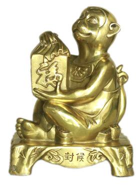 铜猴摆件铜猴子吃桃属猴金属工艺品家居摆设十二生肖猴礼品