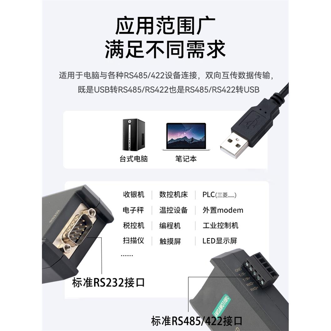 莫迅 9US转RS285018732/45隔/242串口线B转针头离型模块公通讯艾