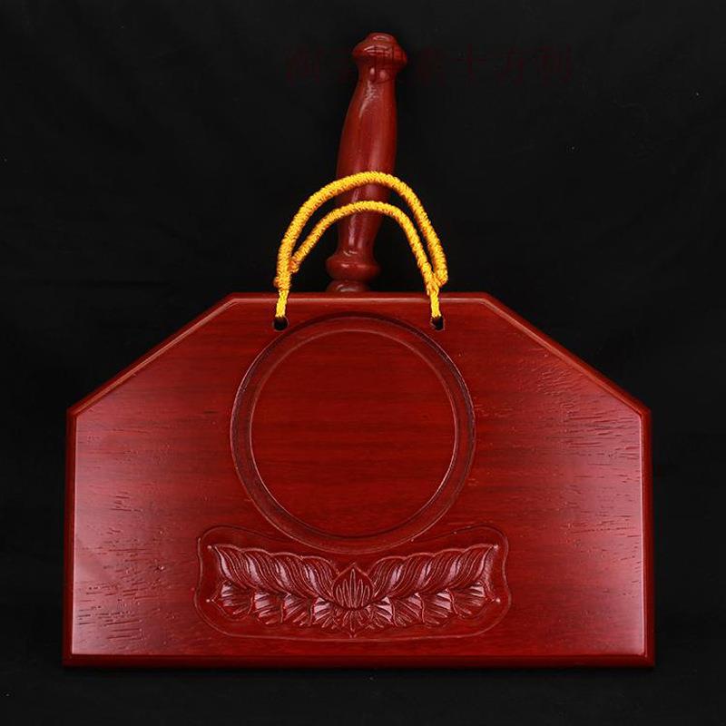 用品 全木 打板 花梨木打板 法器 寺院莲花打板雕刻 禅堂 - 实物图