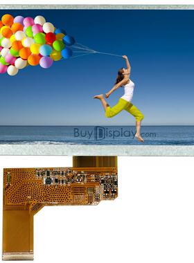 7寸TFT LCD彩色液晶显示屏/800x480点阵彩屏模块/可配触摸屏