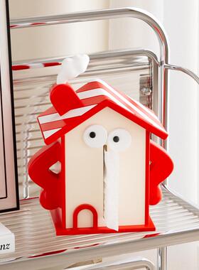 多巴胺房子纸巾盒桌面摆件耶诞节家居装饰抽取式卫生纸盒茶几摆设