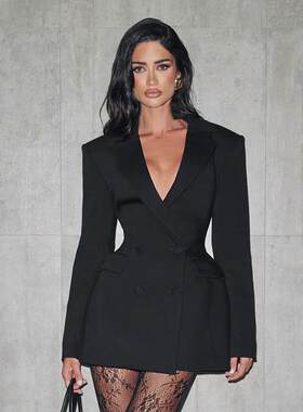 2026 European Women Pure Color Casual Slim Suit Sleeve Bud