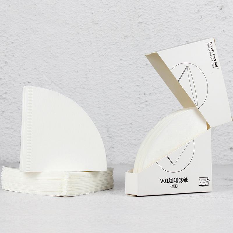 手冲咖啡过滤纸无漂白咖啡机加厚V60锥型滴漏茶叶过滤杯50枚原