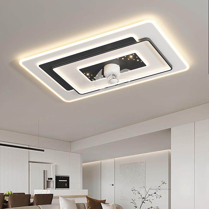 新款客厅吸顶风扇灯现代简约智能极简led卧室风扇灯创意家用灯具