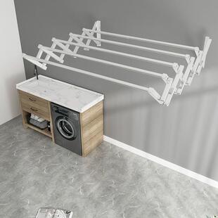 阳台外壁挂伸缩晾衣架室外户外推拉折叠晒衣架晾衣杆凉衣架不锈钢