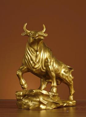 厂家铜牛摆件BTE华尔街旺市金股工市股办公桌铜艺礼品生制肖炒牛