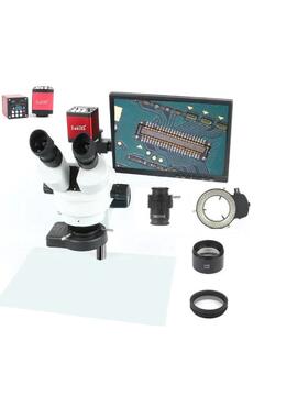 焦三目体视显微镜3.5X 7X 90X + 13MP 720PLCD显示屏