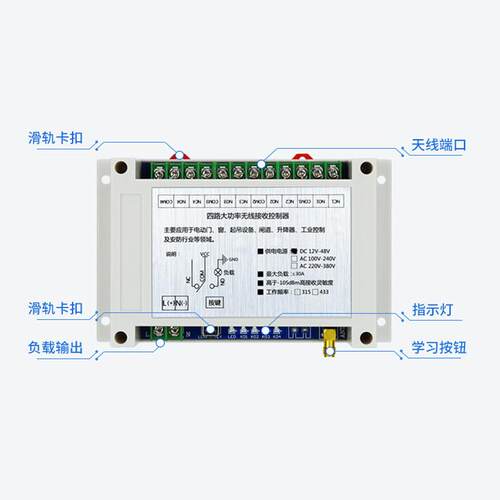 FSK工业级868MHZ遥控开关12伏24伏48伏水泵电机遥控开关/点动自锁