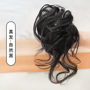正品丸松子头长须发圈盘发蓬假发圈真自然卷发圈花懒苞头发人发饰