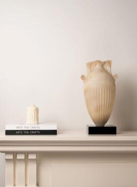 法式仿玉器石中风花瓶关插花欧式别墅高级2024-189感艺术法式古玄