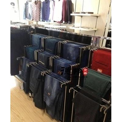 服装店裤子展示架男装店精品裤架双面中岛落地式阶梯店铺裤台架子