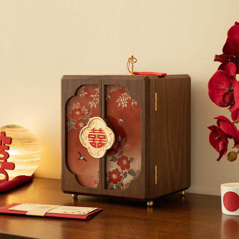 首饰盒收纳盒订婚礼物项炼耳针珠宝盒新中式精致高档实用新婚礼物