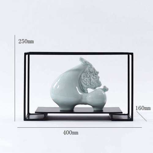 装饰品新中式陶瓷招财售楼处软样板房马摆件电视柜客厅高端博古架