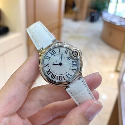 特价[9.8新]卡地亚蓝气球系列精钢石英手表33MM女表W6920086