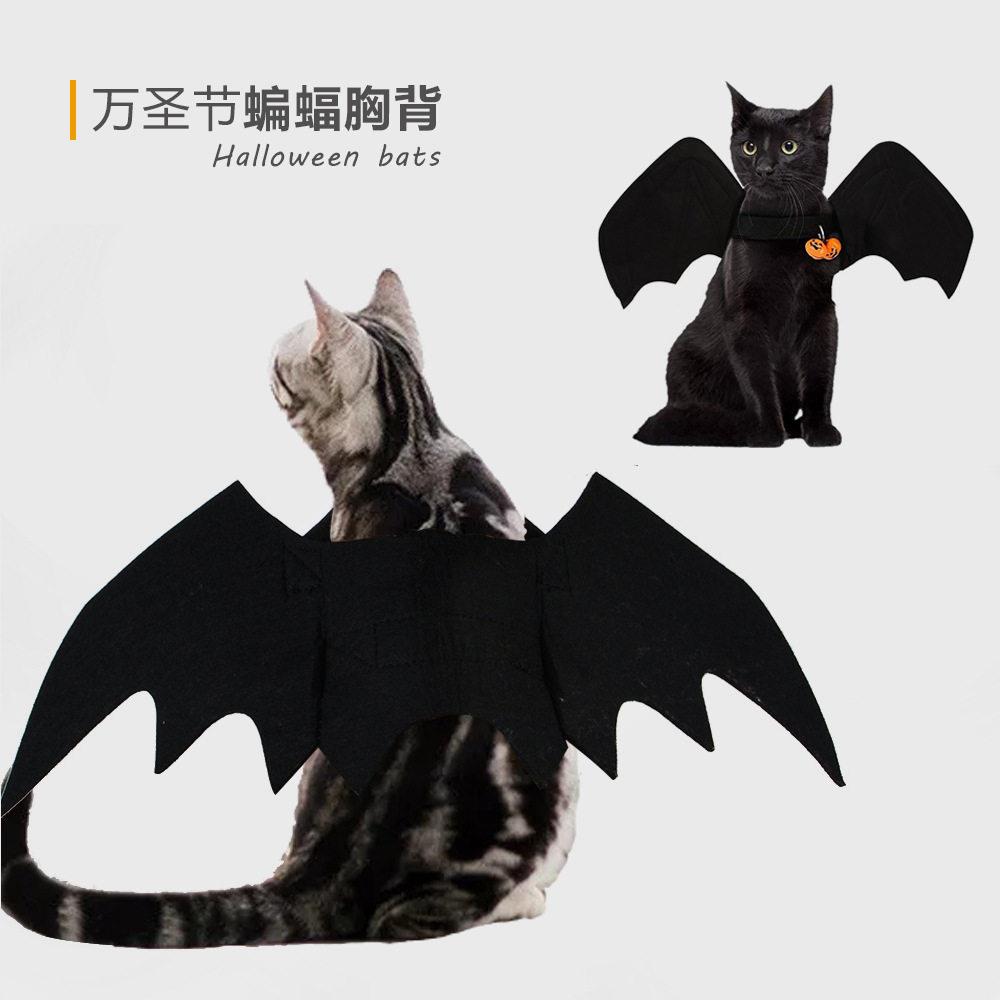跨境厂家新款宠物衣服万圣节创意猫咪狗狗蝙蝠翅膀变身服饰