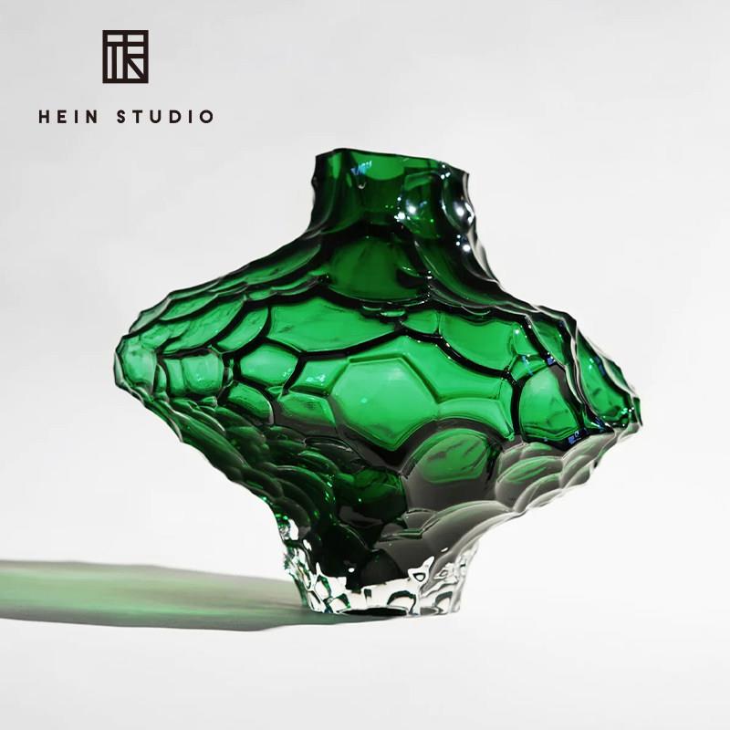 丹麦Hein Studio侘寂风玻璃花瓶不规则透明水养插花瓶 日式花器