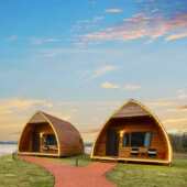 户外景区露营木屋农场庄园可移动防腐木三角木屋民宿房屋木屋批发