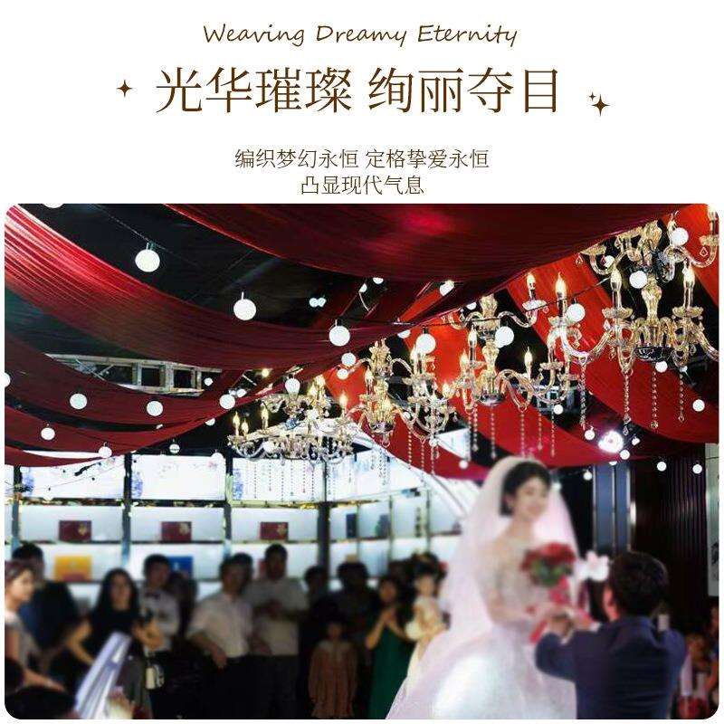 厂家直供道具玻璃吊顶灯婚庆礼堂透明玻璃水晶舞台场地布置装饰灯