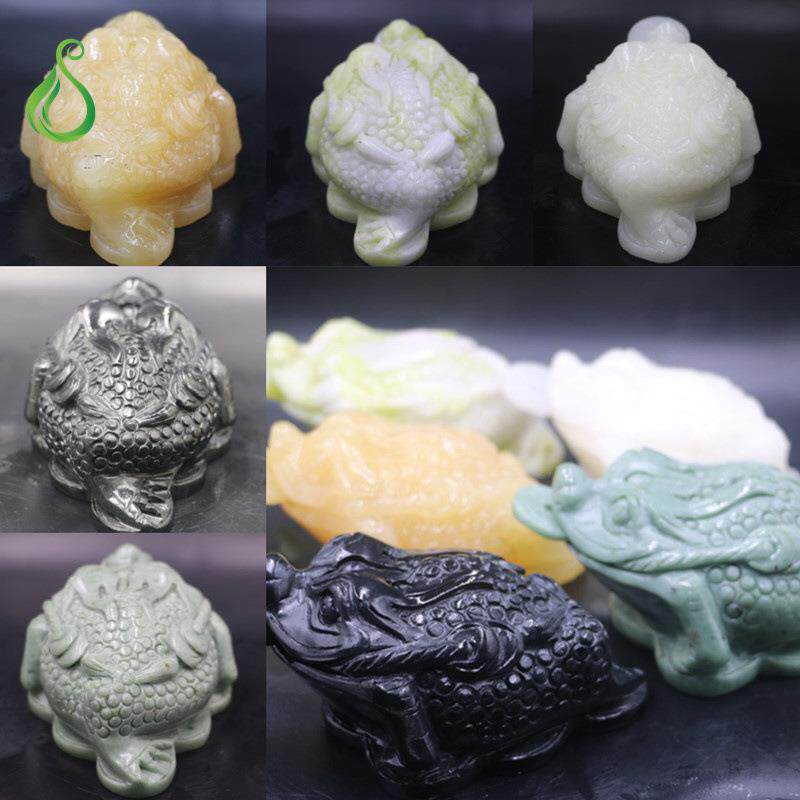 真品玉金蟾多色汉白玉米黄玉绿玉砭石蓝田玉茶宠家居中式摆件