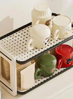 Plastic Cup Storage Rack Large Capacity Cream Style Water