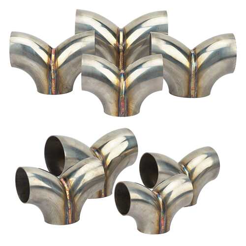 不锈钢排气管Y型三通接头2/2..25/2.5/3inch 51/57/63/76mm连接器