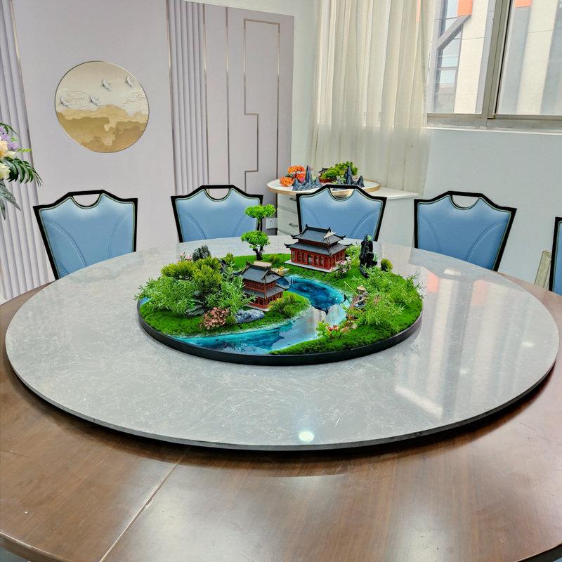 饭摆DKI店圆风桌中心摆件餐桌间摆花转盘花中中式田园格