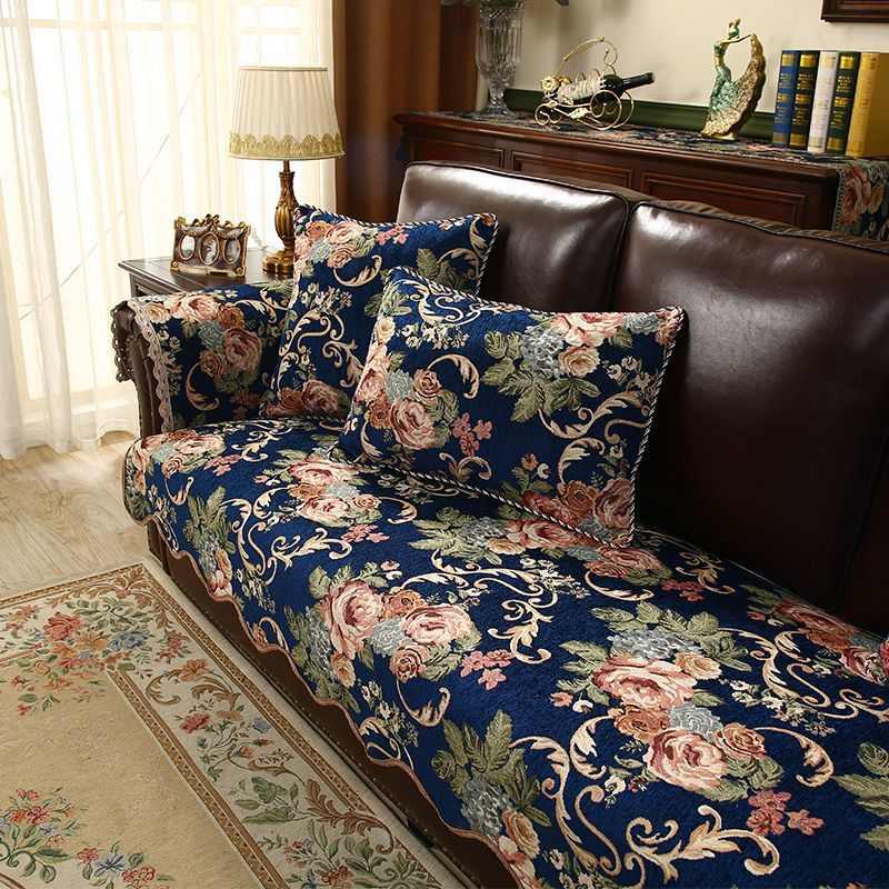 美式田园沙发垫防滑复古沙发坐垫欧式沙发垫四季通用高档奢华垫子