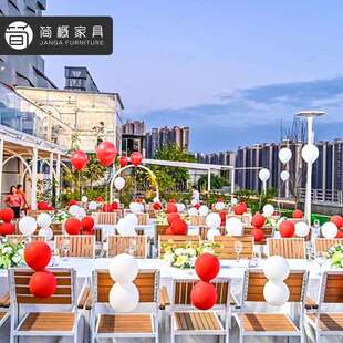 户外长桌22-11-9露塑天餐厅木桌椅庭室院庭院现简约外代休闲家具