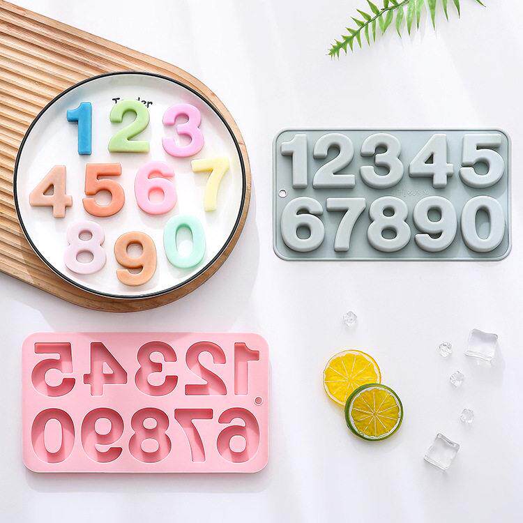 新品10连0-9数字造型硅胶模具烘焙工具蛋糕巧克力模具冰块滴胶模
