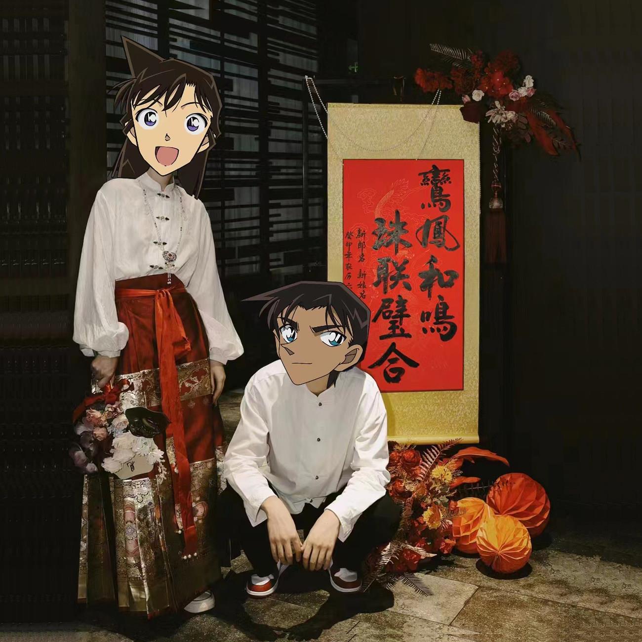 手写订婚书卷轴中式婚礼装饰婚纱照背景挂画婚庆礼物结婚送日子书
