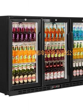 酒吧款黑色机身三玻璃门饮料啤酒冷藏展示柜