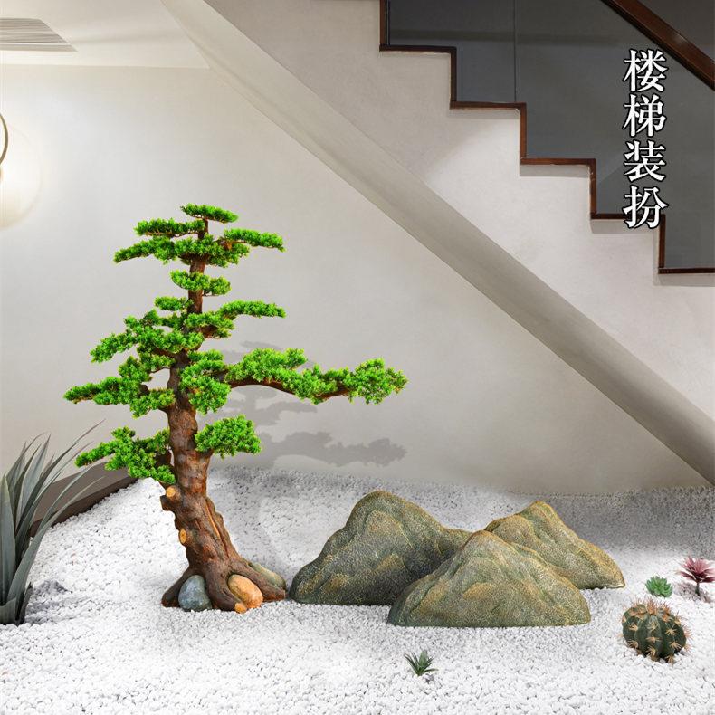 假山造景摆件入户花园装饰庭院阳台新中式橱窗摆设树抱石园林景观