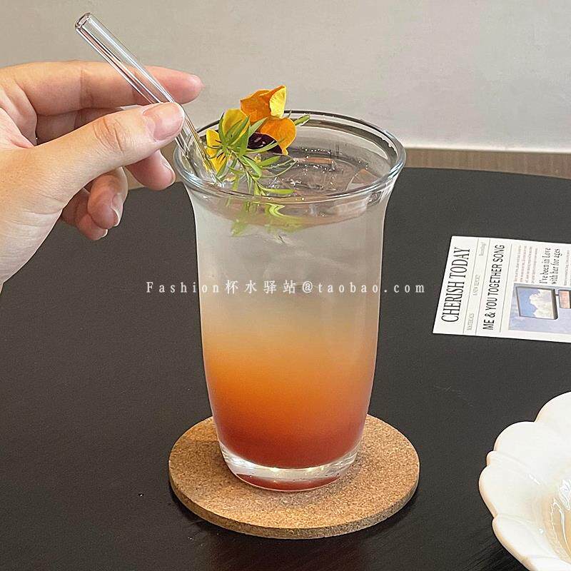 ins敞口冰美式咖啡杯酒吧特调鸡尾酒杯创意古典水果茶杯饮品杯子